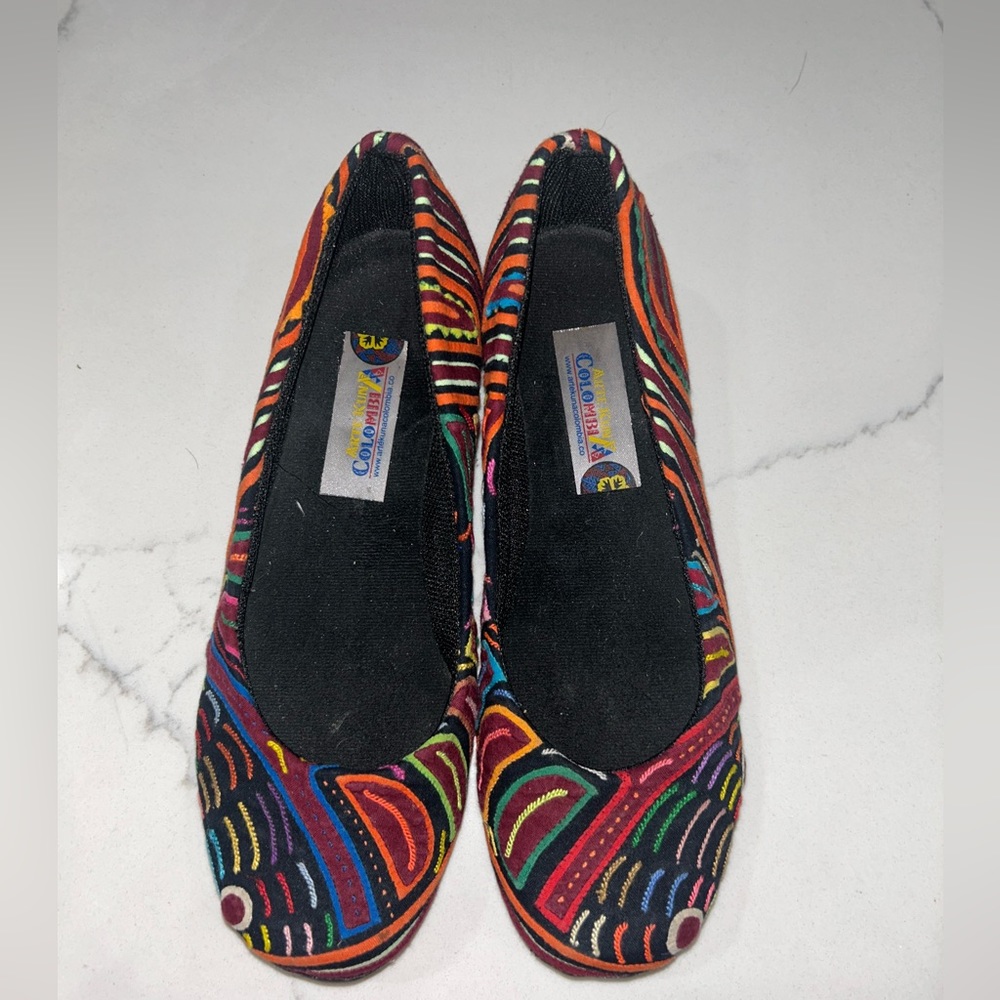 Arte Kuna Colombia Handmade Flats Size 7.5